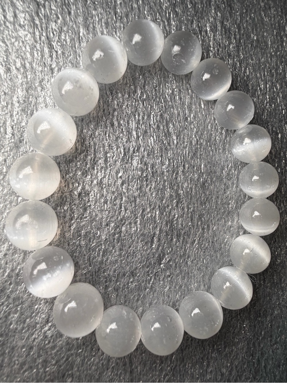 Cleansing 10MM Selenite Natural Crystal Bracelet- Good for Charging